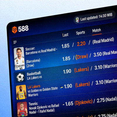 Tampilan sportsbook M88 dengan odds pertandingan olahraga terkini